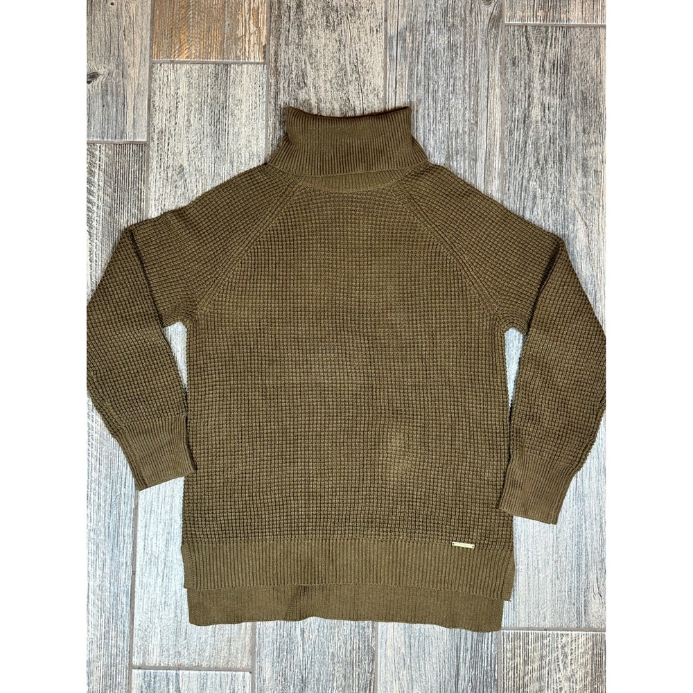 Michael‎ Kors Turtleneck Sweater Womens Small Knit Olive Green Long Sleeve NWT